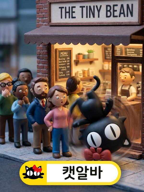 줄 서는 대박 업소 유입에 신나서 춤추는 선택된 캐릭터 이미지